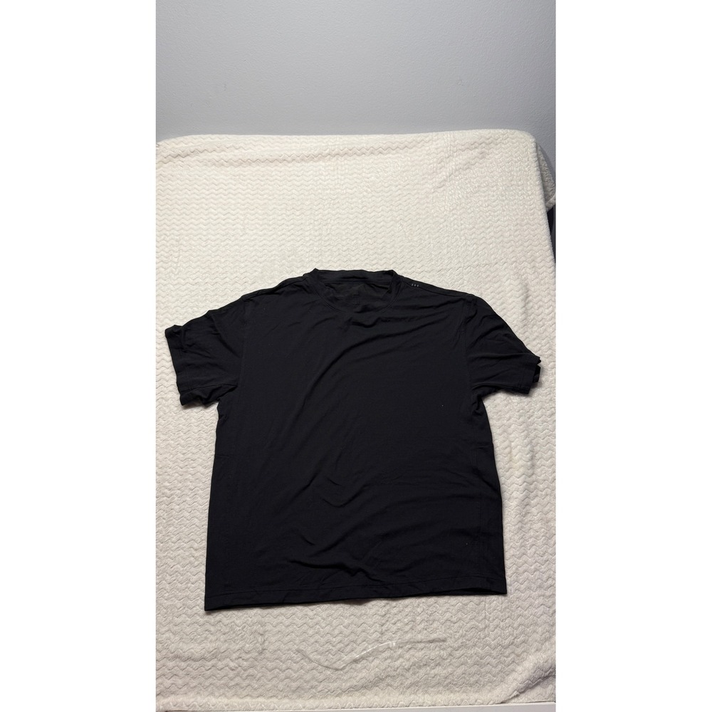 Lululemon Mens Short Sleeve Training T-Shirt Black Reflective Logo Size M/L
